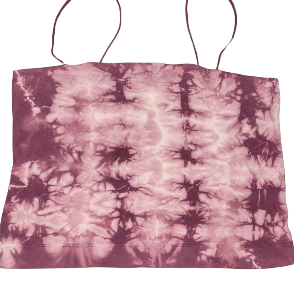 AEO American Eagle Outfitters Tie Dye Spaghetti Strap Crop Tank Top sz L